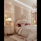 Trueliving  modern Dark bed Laminated Finish & PU Finish 6Ft *6Ft *1Ft